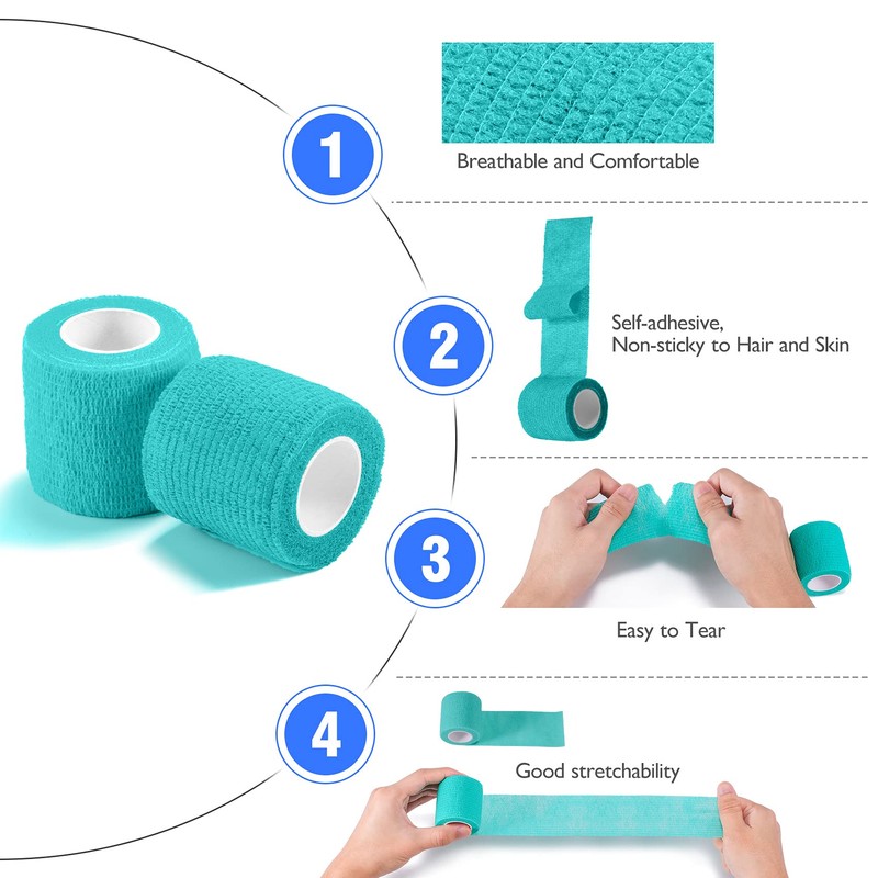 Self Adherent Cohesive Bandages 2‘’ x 5Yards, Keilend Tattoo Grip