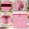 Pink Large Card Box with Lock, Wedding Card Boxes for