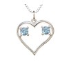 Sterling Silver Pendant Couple's Heart December & December