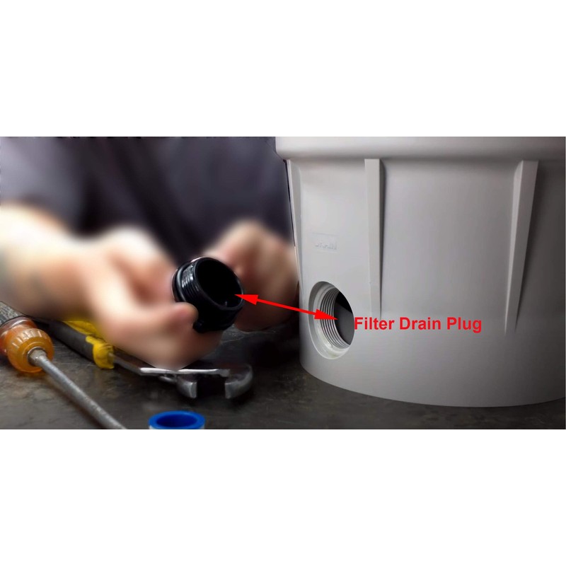 ATIE Black 1-1/2" Threaded Pool Filter Drain Plug Cap Winterizing