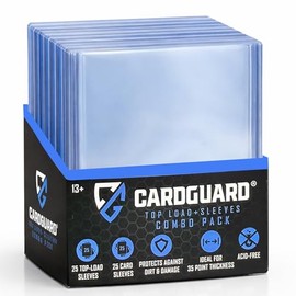 CardGuard - Cargadores superiores regulares transparentes de 3 x 4 pulgadas para tarjetas con mangas, 25 unidades - Protección premium duradera y sin 
