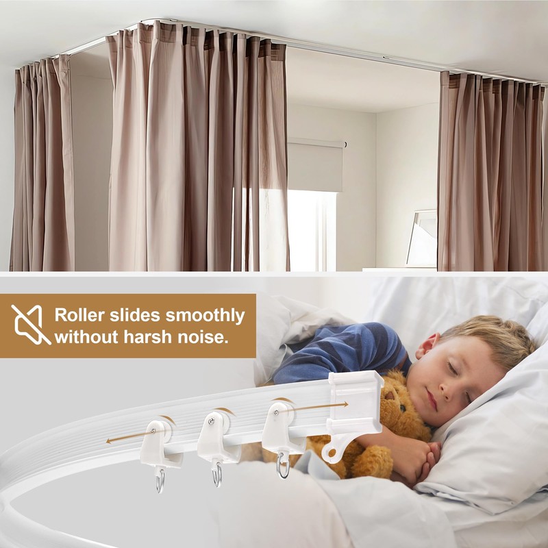 Flexible Bendable Ceiling Curtain Track, Ceiling Mount for Curtain Rail,Room