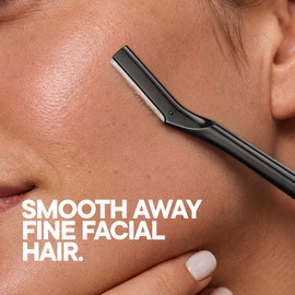 Eyebrow Razor, Face Razor for Women & Men, 6 Blades, Matte Black