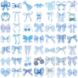 50PCS Bows Aesthetic Stickers for Girls Vinyl Waterproof Bows Stickers for Water Bottle Laptop Scrapbook Journal,Gifts for Kids Teens Women Vintage Bow-Knot Stickers