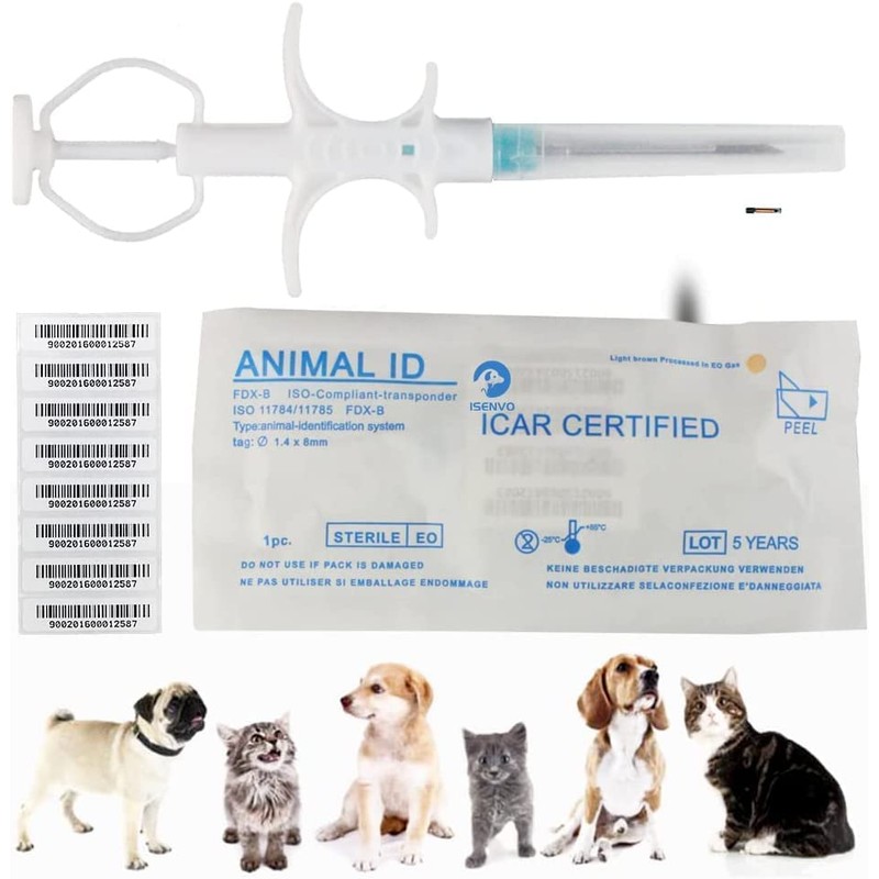 50 Pcs 2.12x12mm Pet Animal Chip Pet Microchip Registration FDX-B