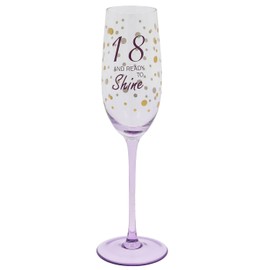 Shudehill Giftware Gold Speckle Birthday Special Age Colourful Flute Glass - 18th, 21st, 30th, 40th, 50th, 60th, 70th Birthday Gift (18)