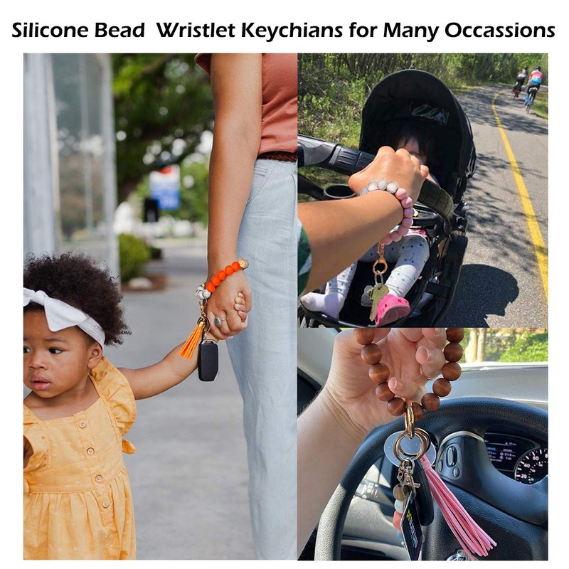 NVENF Silicone Key Ring Bracelet Bangles for Women Portable House