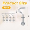 4pcs Hammock Hooks, Zinc Heavy Duty Hammock Stand Hooks 3/8