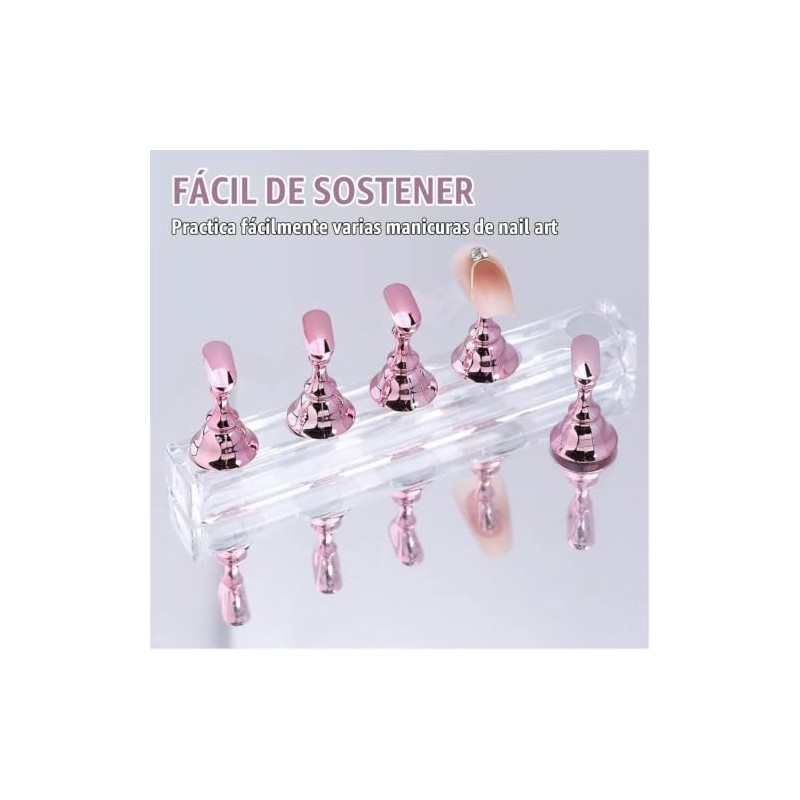 Soporte de Práctica de Uñas Magnético 2 Sets, Expositor de