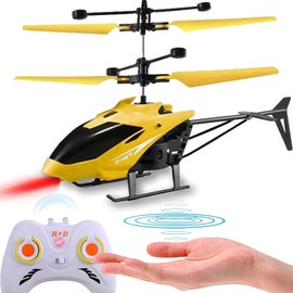 XUBX Flying Toys, Children's Flying Helicopter, Infrared Induction Robot Mini Helicopter, Remote Controlled Hover Flying with Hand Sensor Infrared 3