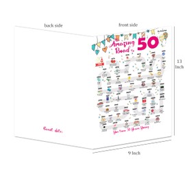 50th Birthday Decorations Card for 50 Years Old Women or Men. Party Decor Supply Ideas for Him or Her. Road to 50 Print Born in 1974 Table Decor Poster. Back In 1974 Huge Mailing Cards & Envelope
