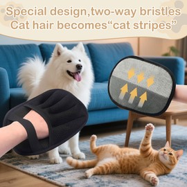 PASDUCHAS 2 PCS Reusable Electrostatic Pet Hair Removal Gloves, Upgraded Pet Hair Cleaning Removal Remover Mitt for Cats & Dogs