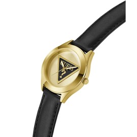 GUESS TRI Plaque GW0744L2 Women's Watch Leather, gold-coloured, Bracelet