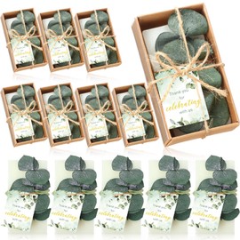 24 Sets De Mini Jabones Artesanales De Eucalipto, Ideales Para Bodas, Fiestas, Baby Showers Y Como Regalo Para Invitados. Incluyen Tarjeta De