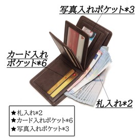 TOEDNNQI Men's Bifold Wallet, Large Capacity, Bill Purse, Coin Purse, Bi-fold Wallet, Men's, Multi-functional, Father's Day, Birthday Gift, Gift, Braun