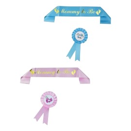 Banda Baby Shower Mom To Be Dad Azul Rosa Reveal