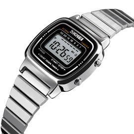 Women's Quartz Watches Ultra-Thin Gorgeous Simple Petite Wrist Watches Small Dial Mesh Steel Bracelet (Steel Silver)