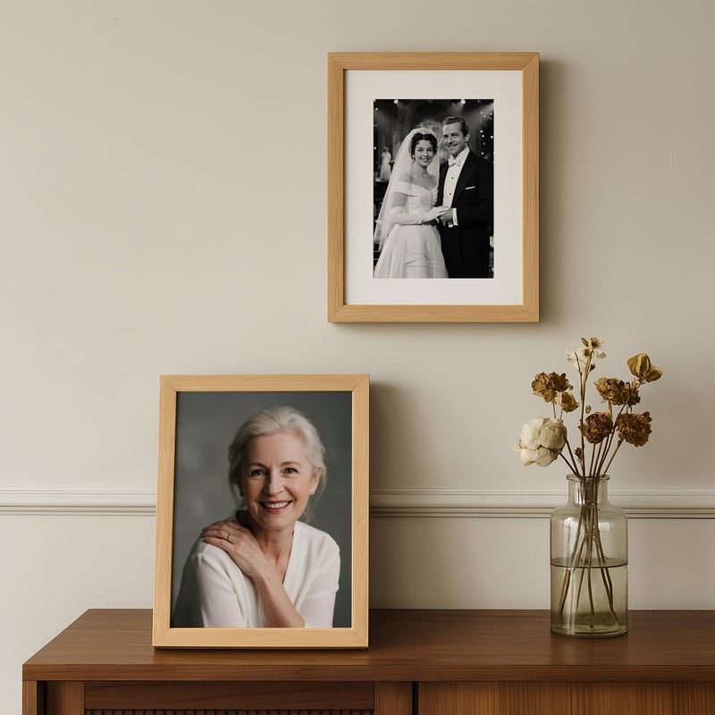XUANLUO 1 Pack 10x8 Picture Frame,Natural Oak Wood Photo Frames