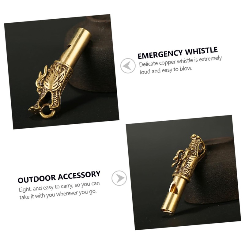 Kisangel Whistle Dragon Head Keychain 2pcs Sports Whistle High Volume