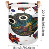 Boho Ethnic Owl Large Round Laundry Basket Collapsible Laundry Hamper