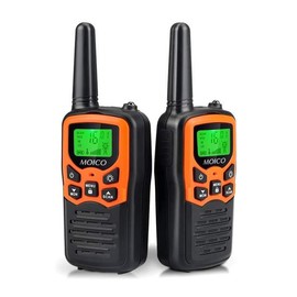 Long Range way Walkie Talkies with 22 FRS Channels, LED Flashlight, VOX, and LCD Display—ideal for hiking and camping trips Talkie, Audio Radio - Color: Orange