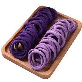 Dear Mia Little Liz | 100pz Donas Ligas Scrunchies para Cabello Sin Costura | Lazos de Pelo de Algodón para Coleta | Accesorios para el Cabello | Niña & Mujer (Morado, 100pz)