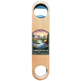 Greenville South Carolina Falls Park Design Souvenir Wooden Bottle Opener 2-Pack