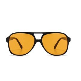 IKUVNA Vintage Aviator Sunglasses for Women Men 70s Glasses Retro Oversized Yellow Lens Shades (Yellow)