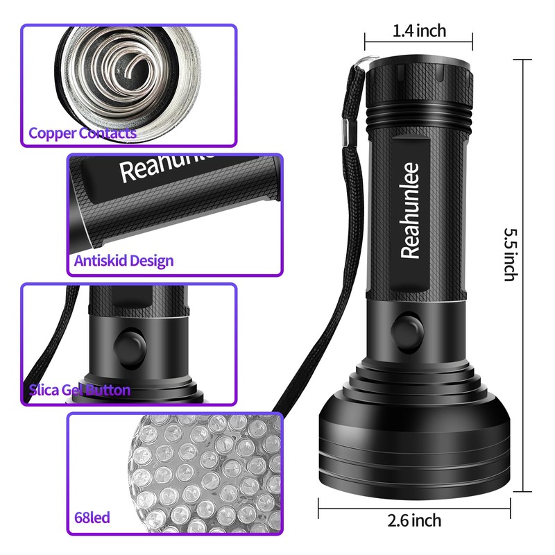 REALHUNLEE Air Conditioner UV Dye Leak Detector, Pro Auto Oil