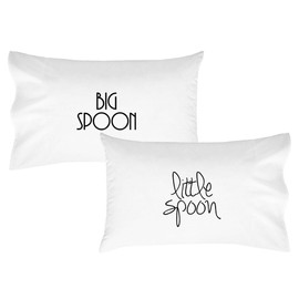 Oh, Susannah Big Spoon Little Spoon V1 Couples Pillowcases Wedding Present or Engagement Gifts for Couples Boyfriend Pillow Cases His and Her Pillow Cases (Two 20x30 Standard Size Pillowcases)