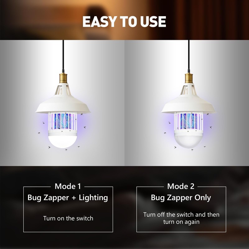 vertmuro Bug Zapper Light Bulb, 2-in-1 Indoor Electric Mosquito Killer