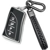Yonmcfn Compatible with lexus Key fob Cover with Keychain,TPU Protective Key case,Compatible with 2023 2024 2025 NX UX RX ES LS LC LX GX ect new Remote Smart Key (silver)