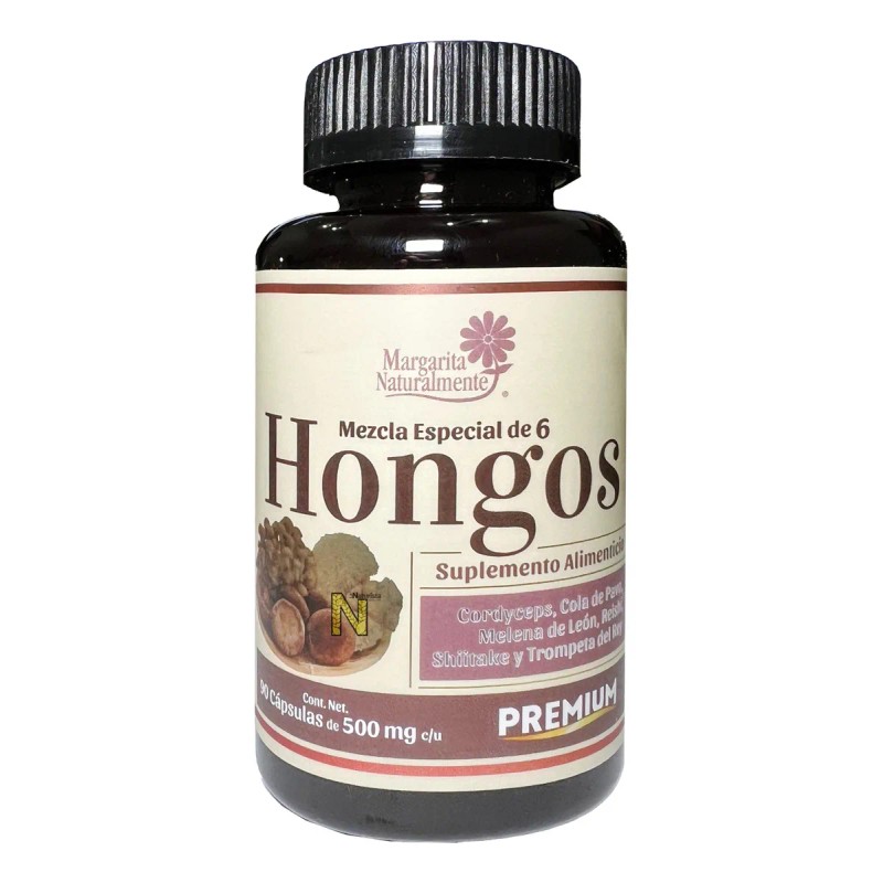 Mezcla Especial De Seis Hongos 90 Cápsulas Margarita Naturalmente