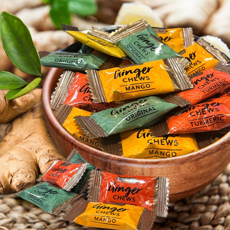 Bali's Best Ginger Chews, Variety Pack, 5.08 Oz (4 Pack),