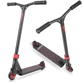 V2 Pro Trick Scooters, Stunt Scooter for Kids Ages 6-12 Years and Teens - Complete Beginner and Intermediate Freestyle BMX Scooter (Red)