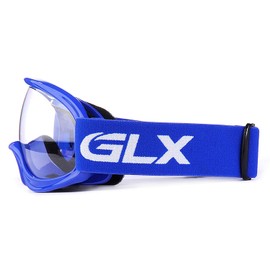 GLX YH15 Antivaho Resistente a los Impactos Niños Jóvenes ATV Off-Road Dirt Bike Motocross anteojos para Niños y Niñas (Azul, Talla única)