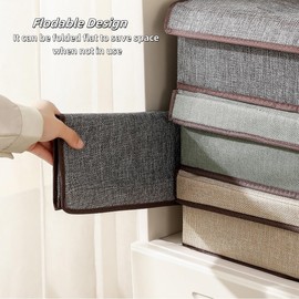 Mrsnimou Sock Underwear Organizer Divider with Lid, 1+16 Cells Drawer Fabric Foldable Cabinet Closet Storage Boxes for Storing Socks, Underwear, Ties (Green)