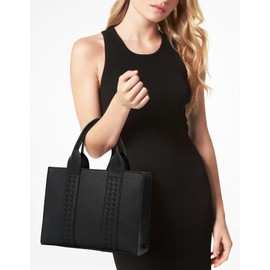 DMICXEL Tote Bag Crossbody Purses for Women Shoulder Handbag PU Leather Top Handle Satchel Bags (FX Black)