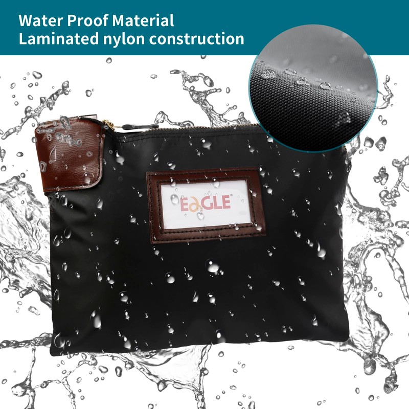 Eagle Lockable Money Bag Security Black 27.5 x 20.8 x