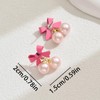 Pink Bow Earrings for Women Christmas Bow Earrings Cute Ribbon