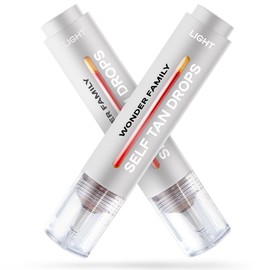 Self Tanning Drops Kit with Mixing Palette – Made in Korea with Natural Ingredients, Aloe Leaf Juice & Hyaluronic Complex Face & Body Non-Toxic, Fragrance-Free, Sunless Bronzing Glow - 2 Pack