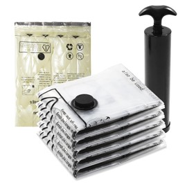 Compression Bags, No Vacuum Required, Includes Hand Pump, Futon Storage Bag Set, Clothes Storage Compression Bags for Travel (M10 Pieces)