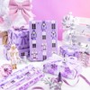 RUSPEPA Purple Christmas Wrapping Paper Set, Mini Roll, Gold Foil