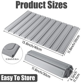 GQIRIL Dish Drying Mats for Counter - Absorbent Kitchen Countertop Diatomaceous Mat, Large Stone Foldable Quick Drying Dish Rack Pad Accessories for Utensils Cups Bottles, 11.8" x 15.8" (Grey)