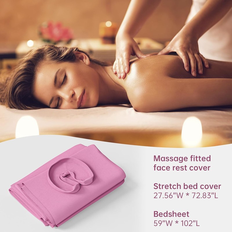 CLORIS Universal 3-Piece Professional Massage Table Sheet Set Premium Soft