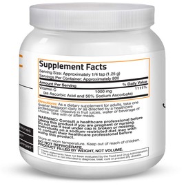 Buffered Vitamin C Powder Ascorbic Acid Buffered with Sodium Ascorbate Soluble Fine Crystals – Promotes Healthy Immune System and Cell Protection – Powerful Antioxidant - 1 Kilogram (2.2 Lbs)