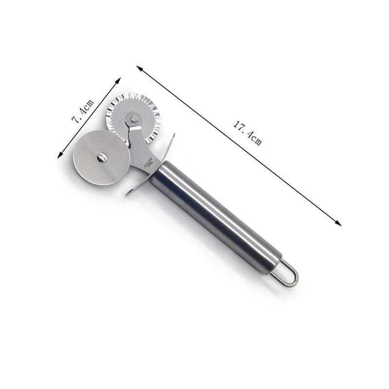Stainless Steel Double Wheel Pizza Cutter Pizza Slicer Pizza Wheel