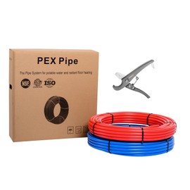 EFIELD 1/2-inch 2 x50 ft Pex-b Pipe/Tubing, NSF Certified for Potable Water, Hot/Cold Water, Blue & Red 100 ft Length for Plumbing and Heating Applications, with Pipe Cutter