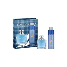 Nautica Voyage Eau de Toilette + Deo Body Spray Gift Set, Notes of Apple, Cedarwood, Mimosa, Men's Fragrance, Long Lasting, Everyday Fragrance