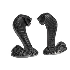 4-1/4" Black Cobra Snake Fender Emblems for 2007-2014 Shelby GT500